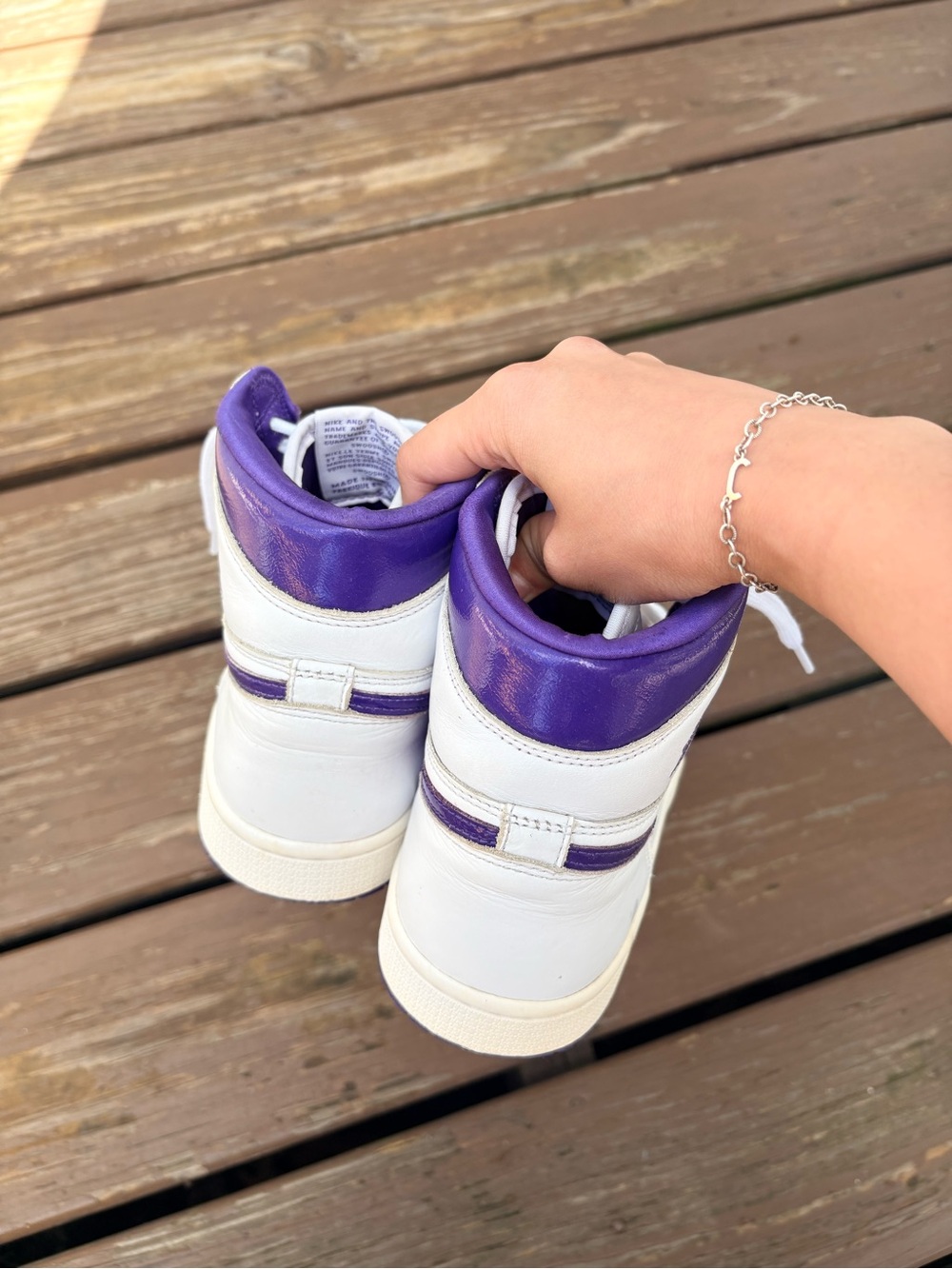 Nike Air Jordan 1 High OG “Court Purple” (Women’s) – Size 8 - Picture 5 of 7